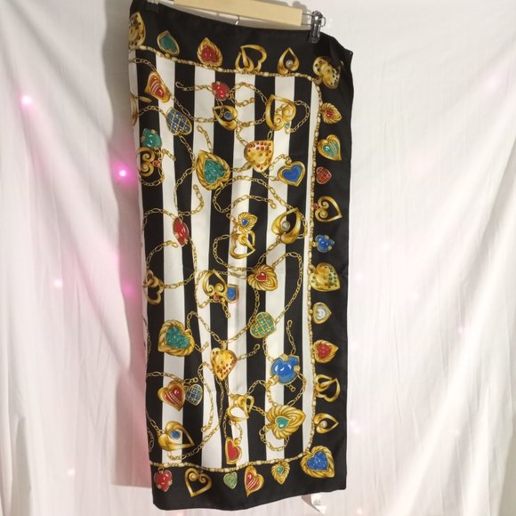 Women's Victoria's Secret Striped Silky Vintage Scarf - Picture 8 of 16